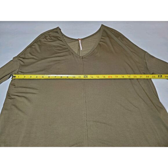 Free People Womens Oversized XS Top Tunic Olive GREEN Stretch Off Shoulder - Picture 10 of 13